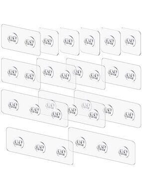Shower Caddy Adhesive Replacement Hooks No Drill Waterproof Shelf Strips 15 Pack
